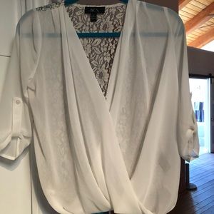 Sheer Dressy Top with Lacy Back